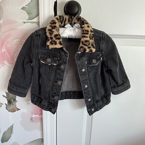 Cutest denim and leopard jacket size 18 M